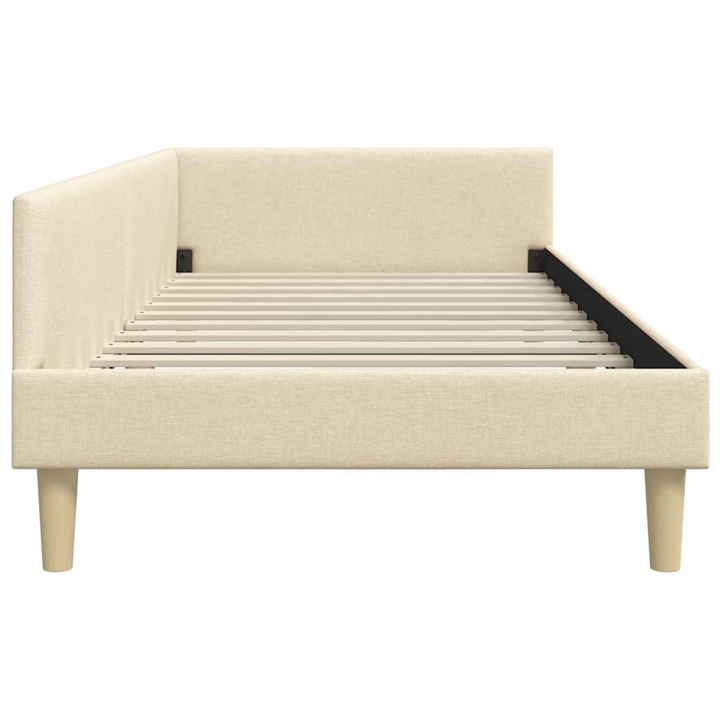 vidaXL Hoekbedframe Crème 90 x 190 cm Stof