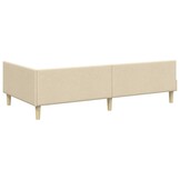vidaXL Hoekbedframe Crème 90 x 190 cm Stof