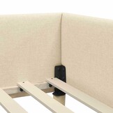 vidaXL Hoekbedframe Crème 90 x 190 cm Stof