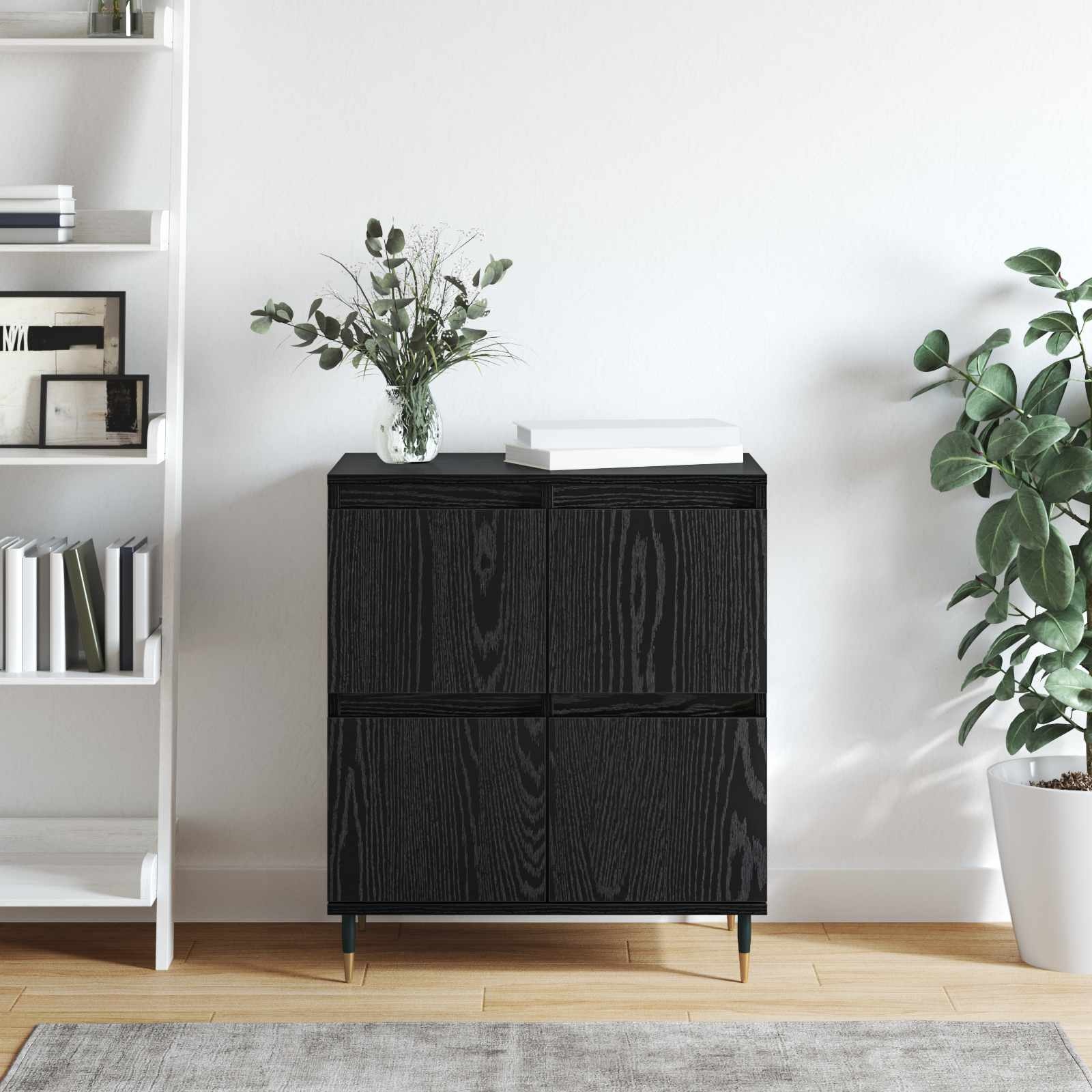 vidaXL Dressoir Zwart Eiken 60 x 35 x 70 cm