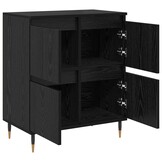 vidaXL Dressoir Zwart Eiken 60 x 35 x 70 cm