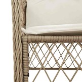 vidaXL Tuinstoelen 2 st met kussens poly rattan beige