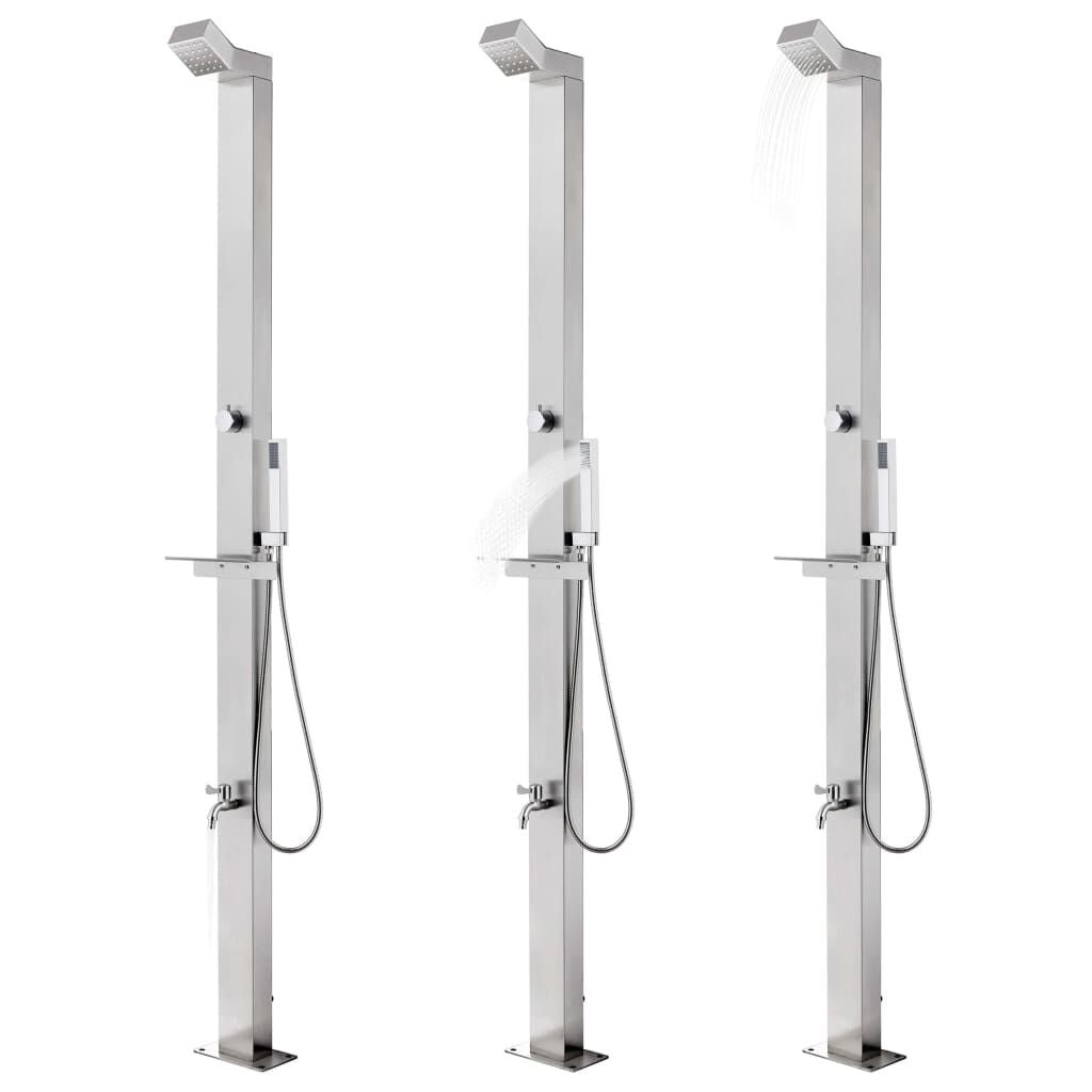 vidaXL Buitendouche 220 cm roestvrij staal