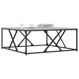 vidaXL Salontafel 100x100x40 cm bewerkt hout grijs sonoma eikenkleurig