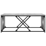 vidaXL Salontafel 100x100x40 cm bewerkt hout grijs sonoma eikenkleurig
