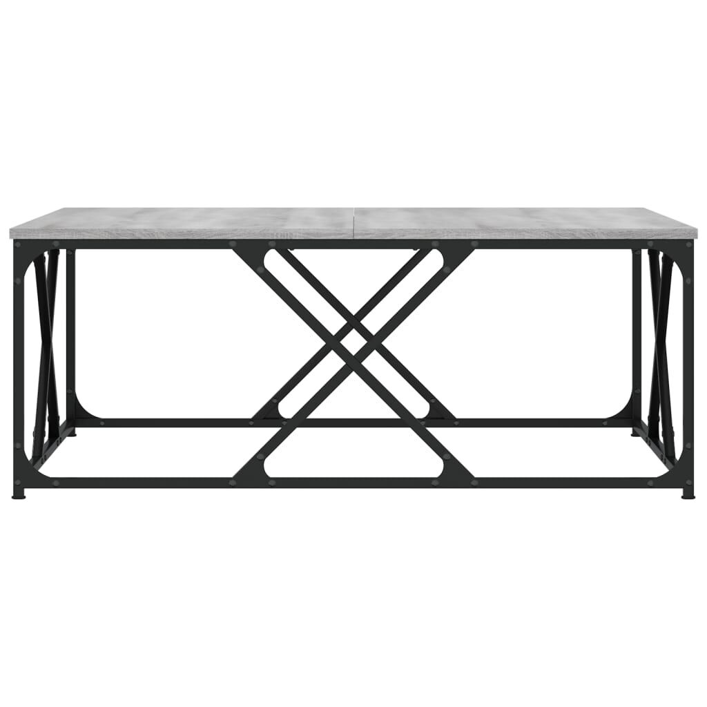 vidaXL Salontafel 100x100x40 cm bewerkt hout grijs sonoma eikenkleurig