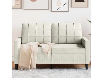 vidaXL Tweezitsbank 120 cm fluweel crèmekleurig