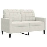 vidaXL Tweezitsbank 120 cm fluweel crèmekleurig