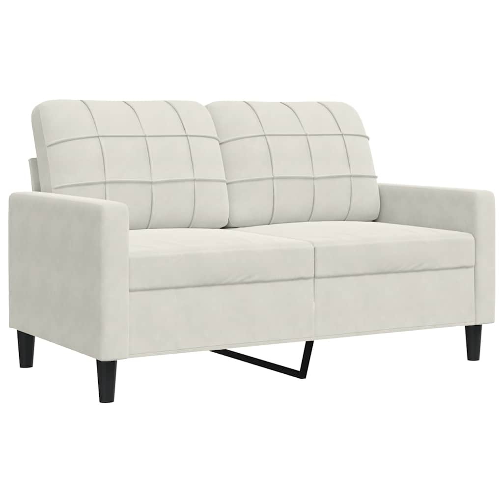 vidaXL Tweezitsbank 120 cm fluweel crèmekleurig