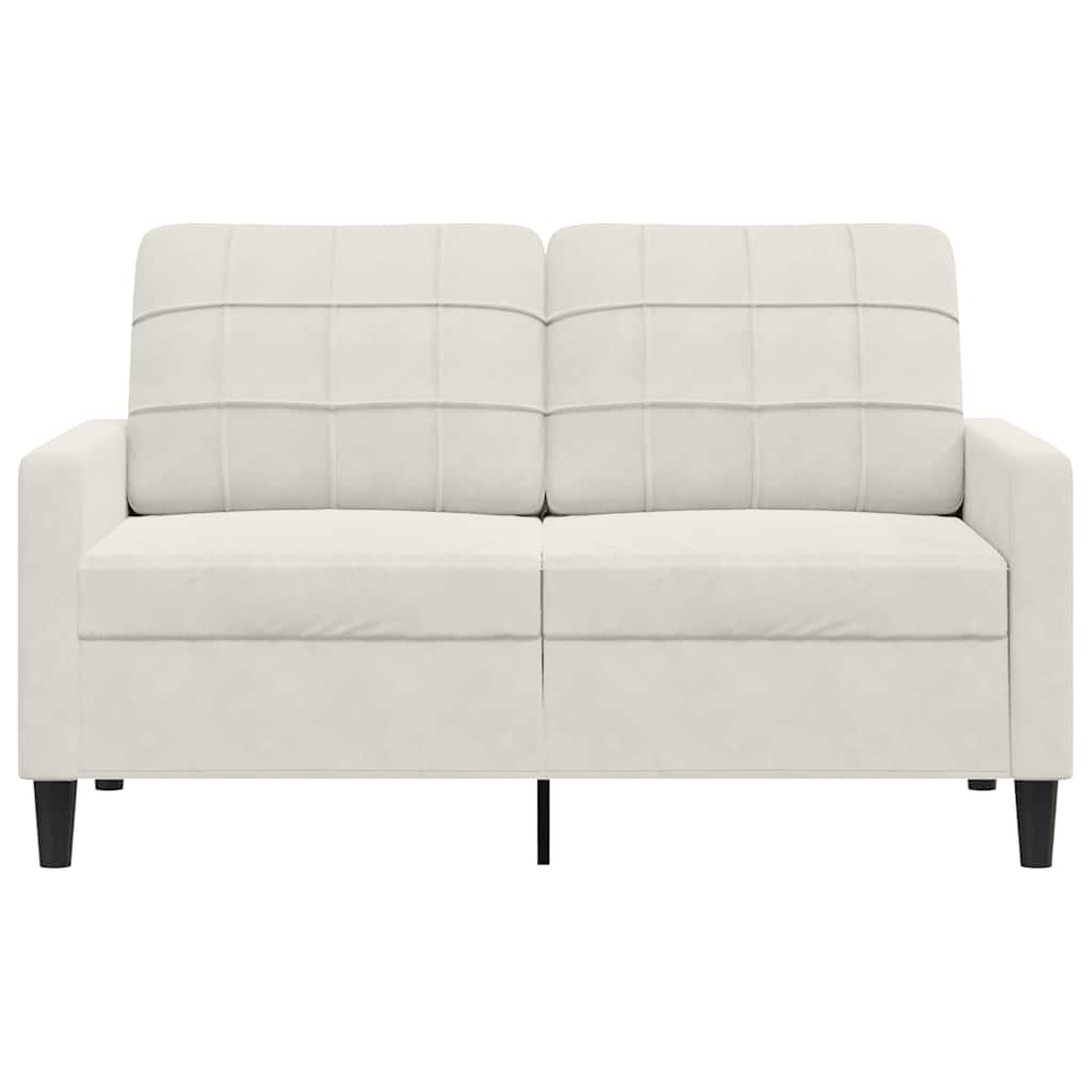 vidaXL Tweezitsbank 120 cm fluweel crèmekleurig