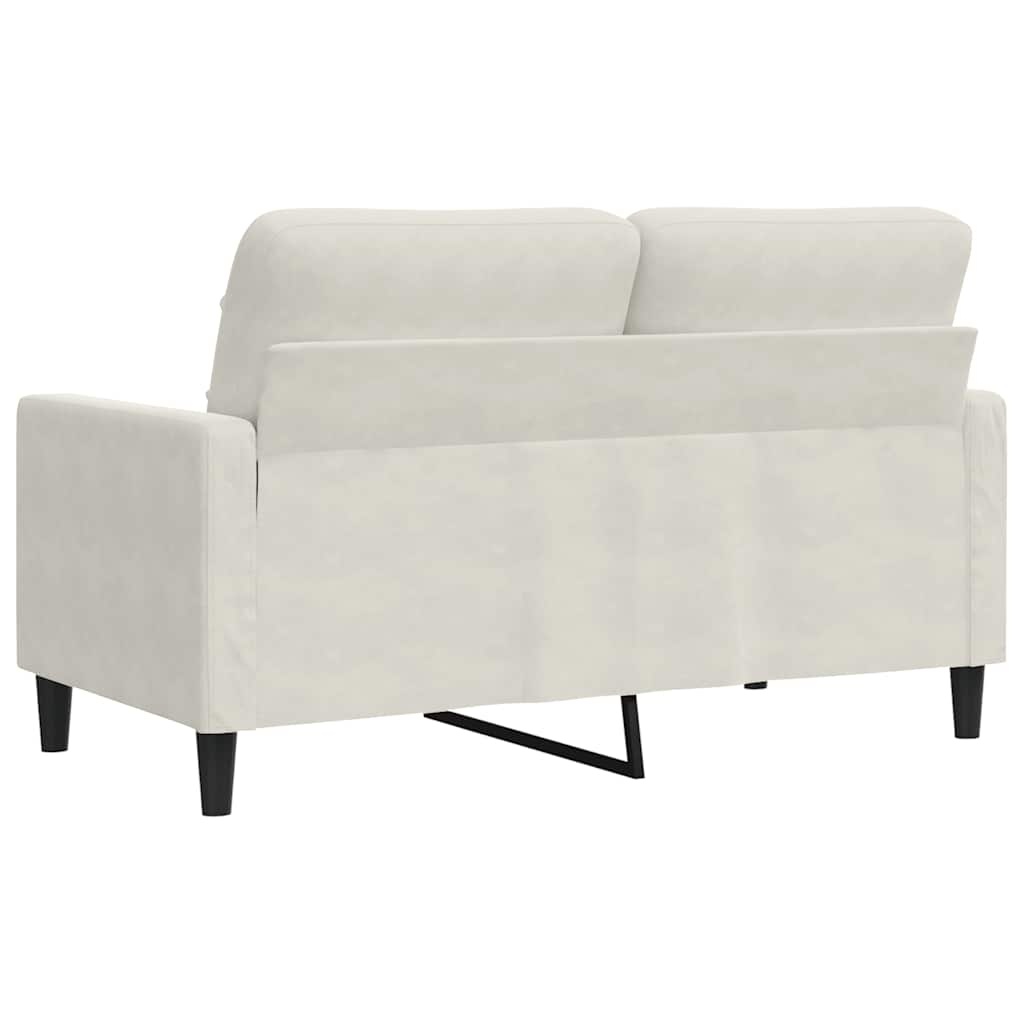 vidaXL Tweezitsbank 120 cm fluweel crèmekleurig