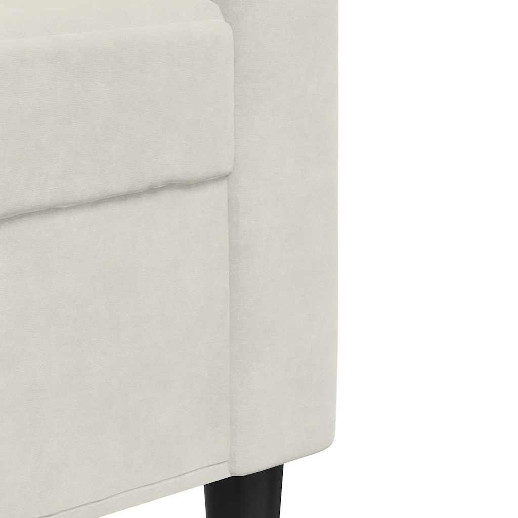 vidaXL Tweezitsbank 120 cm fluweel crèmekleurig