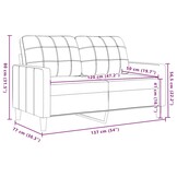 vidaXL Tweezitsbank 120 cm fluweel crèmekleurig