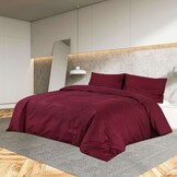 vidaXL Dekbedovertrekset lichtgewicht 135x200 cm microvezel bordeaux