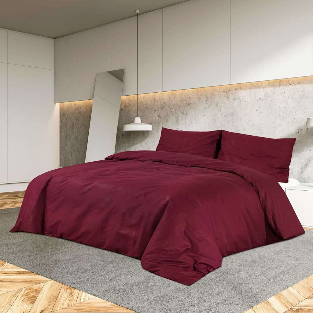 vidaXL Dekbedovertrekset lichtgewicht 135x200 cm microvezel bordeaux