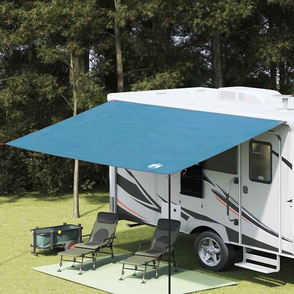 vidaXL Caravanluifel 240 x 460 cm Waterdicht Blauw taft