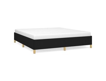 vidaXL Boxspring bed stof zwart 160x200 cm