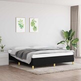 vidaXL Boxspring bed stof zwart 160x200 cm