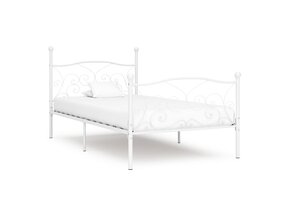 Wit metalen bedframe met lattenbodem, 90x200 cm - 34% korting