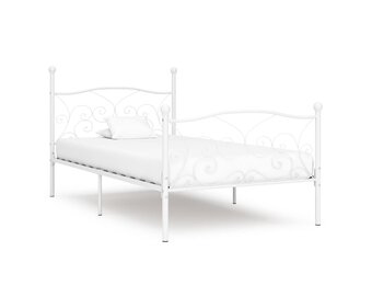 vidaXL Bedframe met lattenbodem metaal wit 90x200 cm