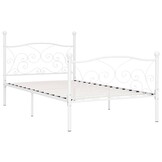 vidaXL Bedframe met lattenbodem metaal wit 90x200 cm