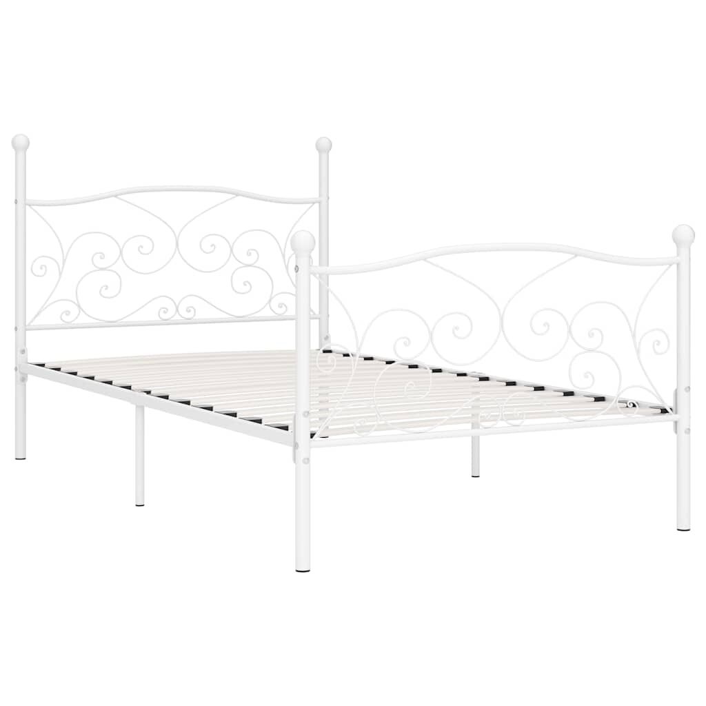 vidaXL Bedframe met lattenbodem metaal wit 90x200 cm