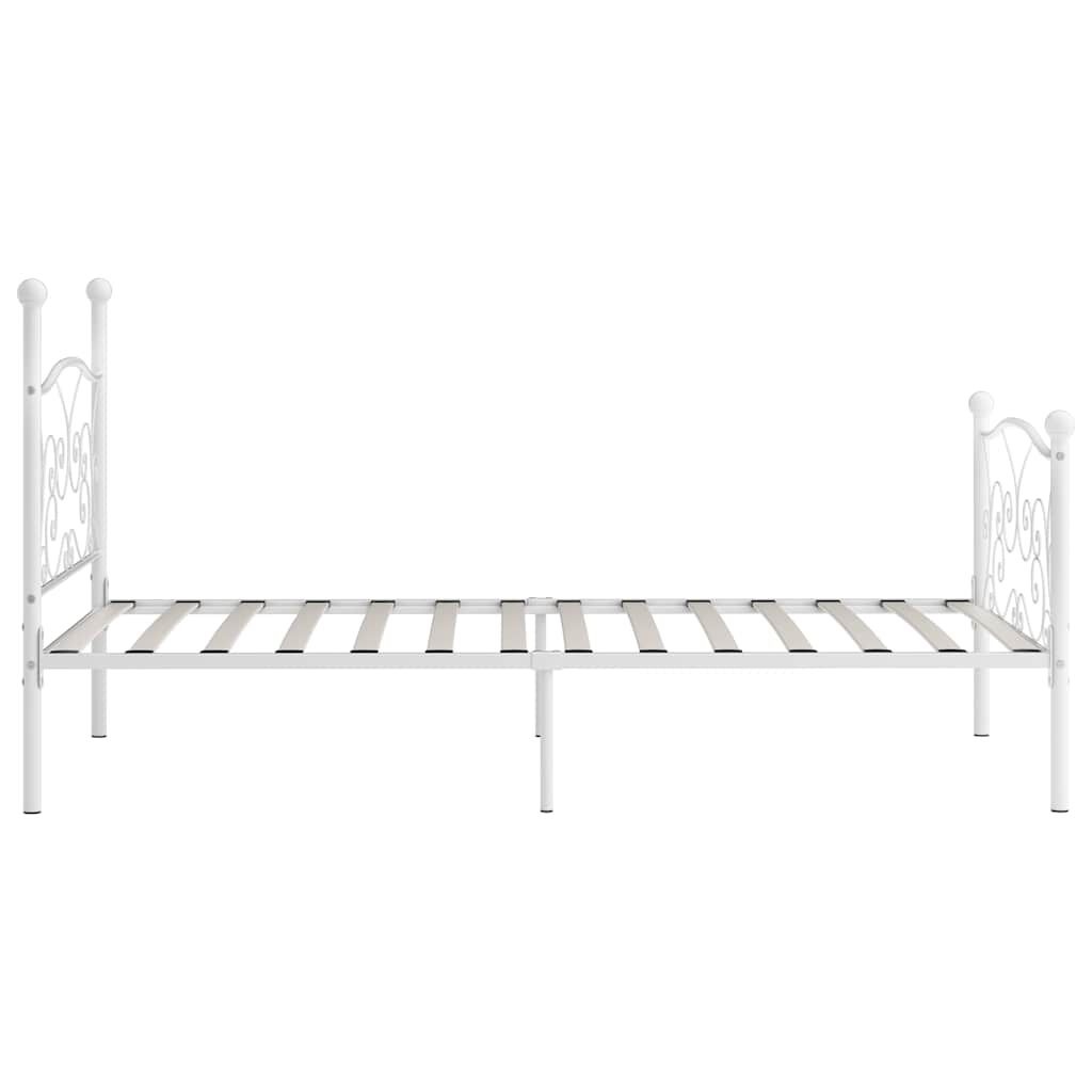 vidaXL Bedframe met lattenbodem metaal wit 90x200 cm