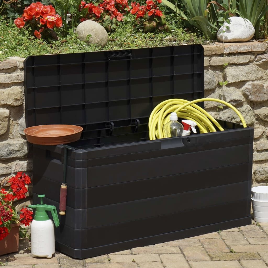 vidaXL Tuinbox 117x45x56 cm zwart