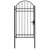 vidaXL Poort met gebogen bovenkant 100x250 cm staal zwart