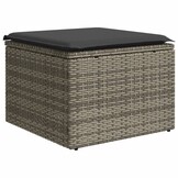 vidaXL Tuinkruk met kussen 55x55x37 cm poly rattan grijs