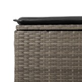 vidaXL Tuinkruk met kussen 55x55x37 cm poly rattan grijs