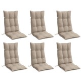 vidaXL Stoelkussens 6 st hoge rug oxford stof taupe