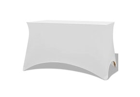 2x Witte Tafelhoezen Stretch 120x60,5x74 cm - 32% Korting