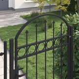 vidaXL Poort met gebogen bovenkant 100x250 cm staal zwart