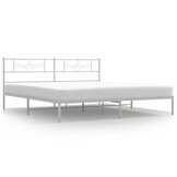 vidaXL Bedframe met hoofdbord metaal wit 180x200 cm