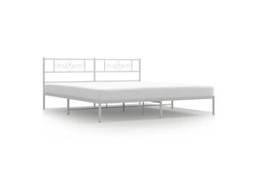 Wit metalen bedframe met hoofdbord 180x200 cm - 34% korting