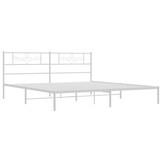 vidaXL Bedframe met hoofdbord metaal wit 180x200 cm