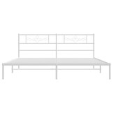 vidaXL Bedframe met hoofdbord metaal wit 180x200 cm