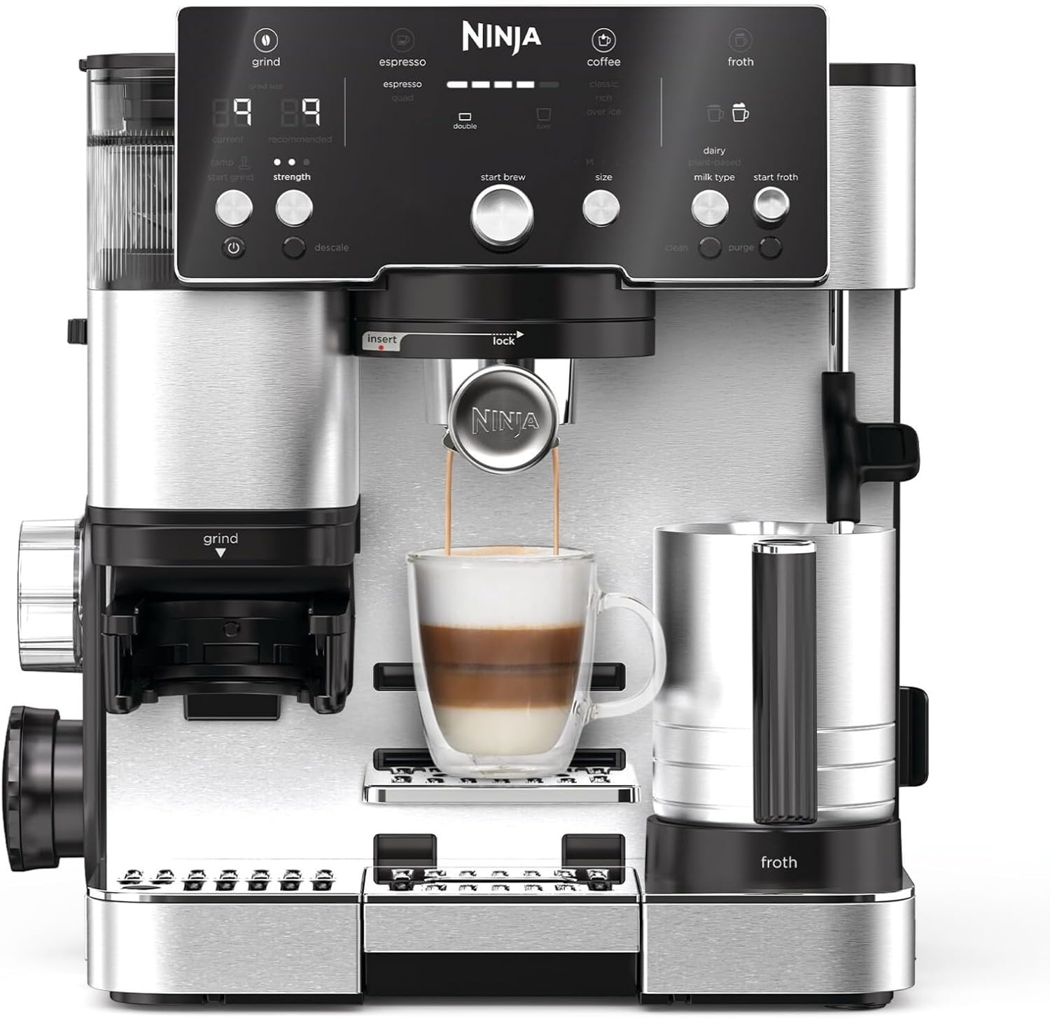 Ninja Luxe Essential 2-in-1 Koffiezetapparaat, Latte, Zilver, ES501EU