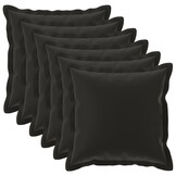 vidaXL Kussensloop 6 st HOUTEN Zwart 70 x 70 cm Polyester