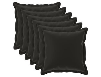 vidaXL Kussensloop 6 st HOUTEN Zwart 70 x 70 cm Polyester