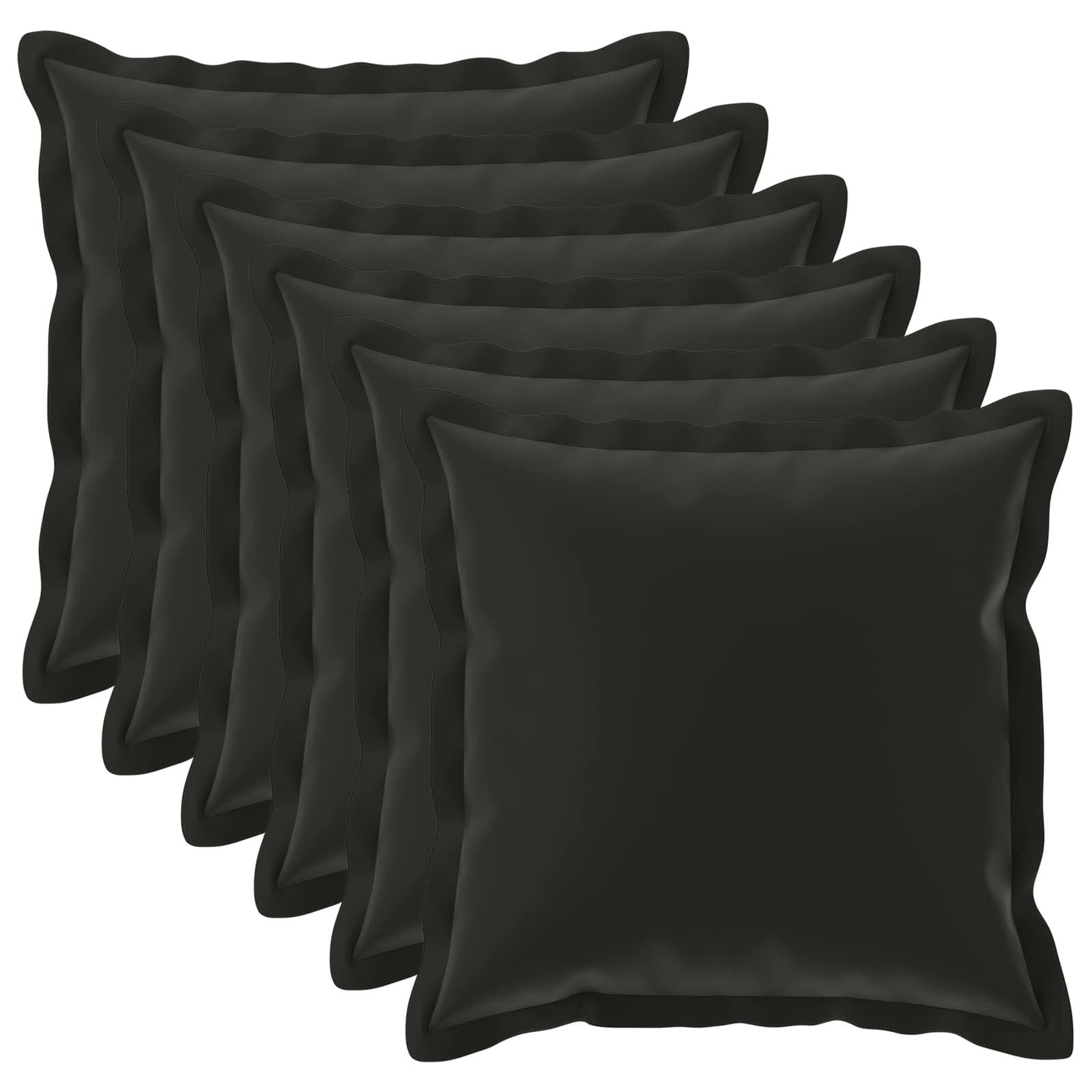 vidaXL Kussensloop 6 st HOUTEN Zwart 70 x 70 cm Polyester