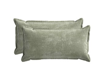 vidaXL Kussensloop 2 st HOUTEN Groen 40 x 80 cm Chenille Stof