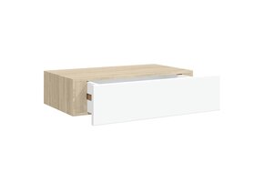 Wandschap met Lade 40cm Eiken/Wit - 52% Korting