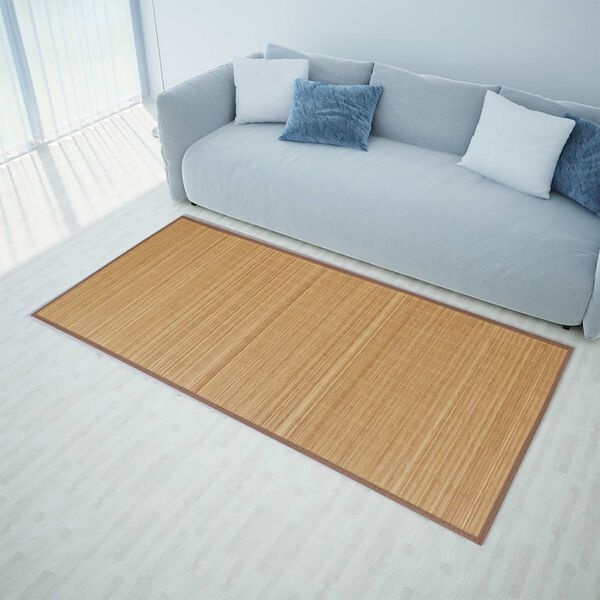 vidaXL Tapijt rechthoekig 120x180 cm bamboe bruin