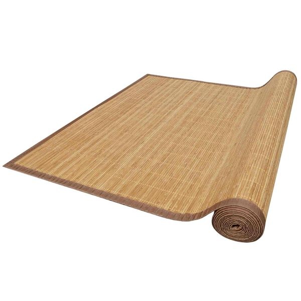 vidaXL Tapijt rechthoekig 120x180 cm bamboe bruin