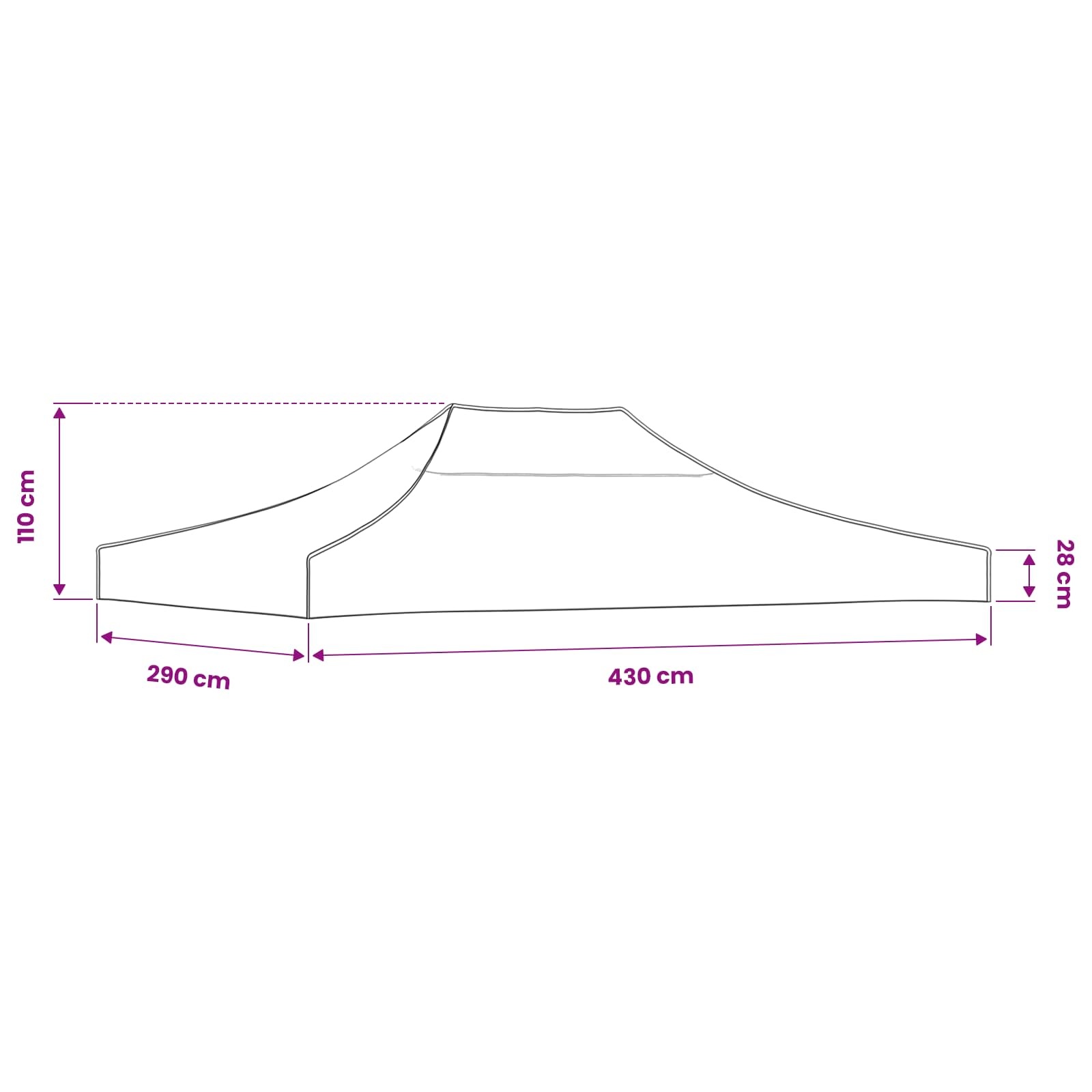 vidaXL Partytentdak 270 g/m² 4,5x3 m blauw