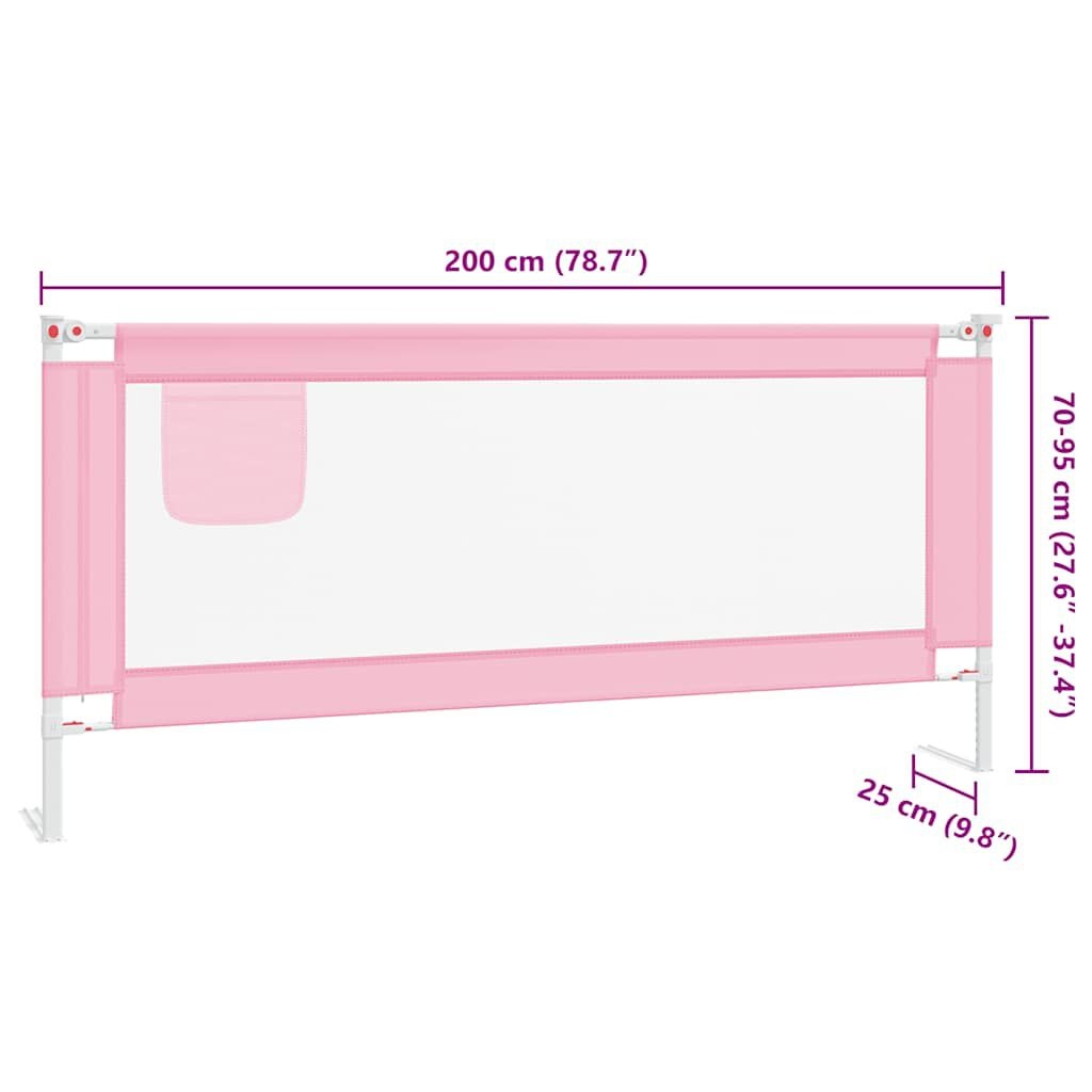 vidaXL Bedhekje peuter 200x25 cm stof roze