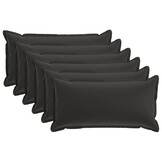 vidaXL Kussensloop 6 st HOUTEN Zwart 40 x 80 cm Polyester