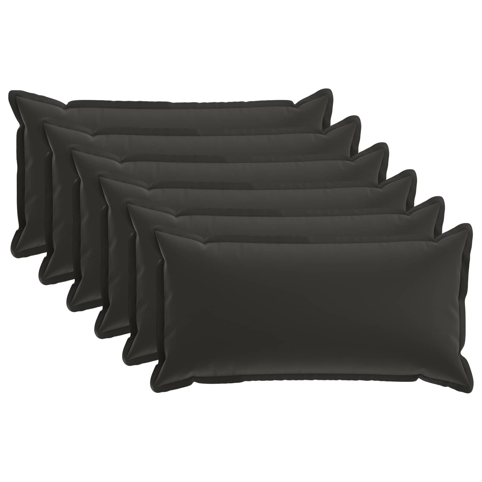 vidaXL Kussensloop 6 st HOUTEN Zwart 40 x 80 cm Polyester